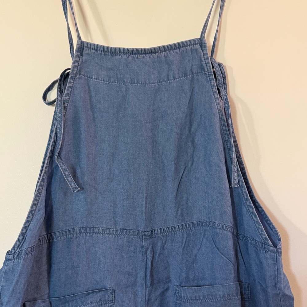 Zenana Outfitters Blue Denim-Style Wide-Leg Overall Jumpsuit - Picture 8 of 11